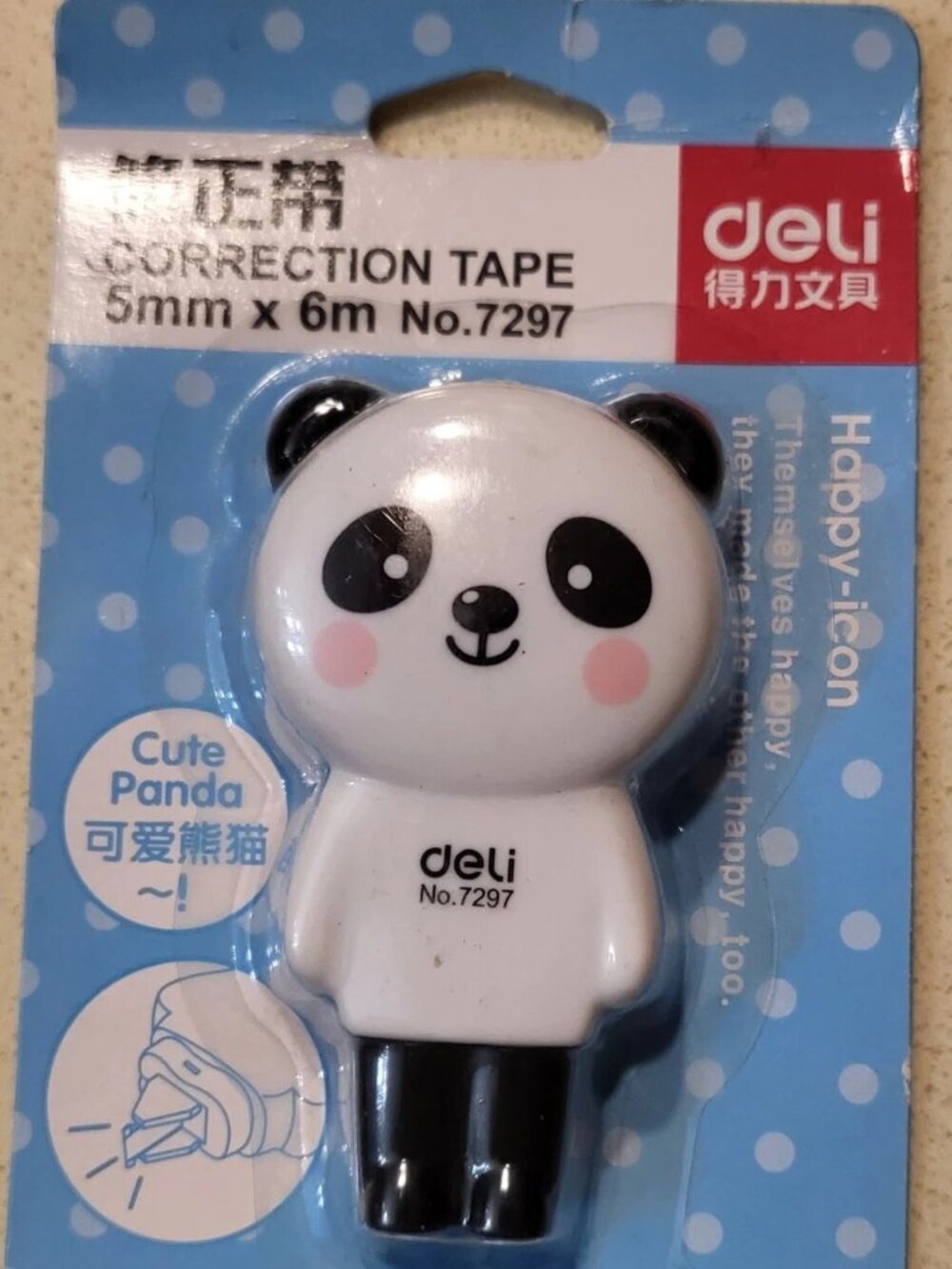 Kawaii Happy Panda Bear correction tape white out